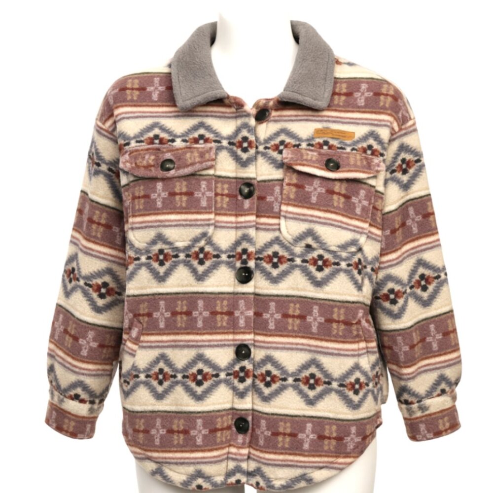 Simply Southern Shacket Womens Small Aztec Fleece Sherpa Button Jacket Coat